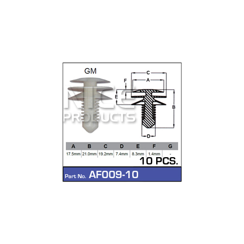 Nice  Fasteners (10 Pc)    AF009-10 AF009-10