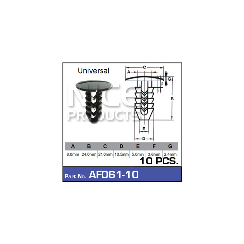Nice  Fasteners (10 Pc)    AF061-10 AF061-10