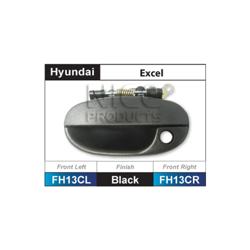 Nice RHF Outer Door Handle (1) Black FH13CR FH13CR suits Hyundai Excel X3 up 10/97