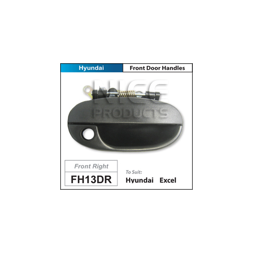 Nice Right Front Outer Door Handle (1) Black   FH13DR FH13DR  suits Hyundai Excel X3 11/97->