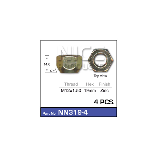 Nice  Wheel Nuts (4 Pc)    NN319-4 NN319-4