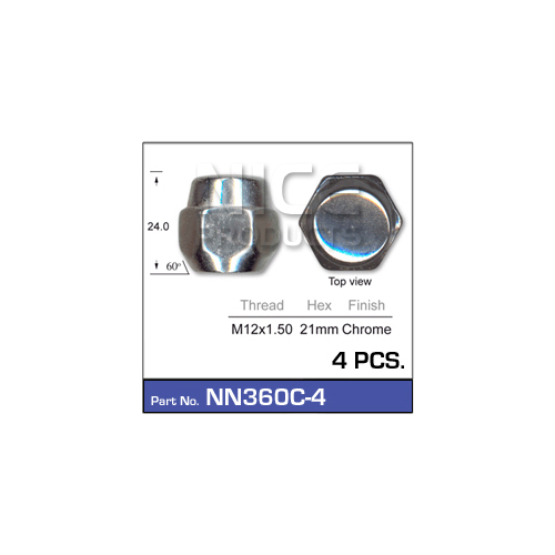 Nice  Wheel Nuts (4 Pc)    NN360C-4 NN360C-4