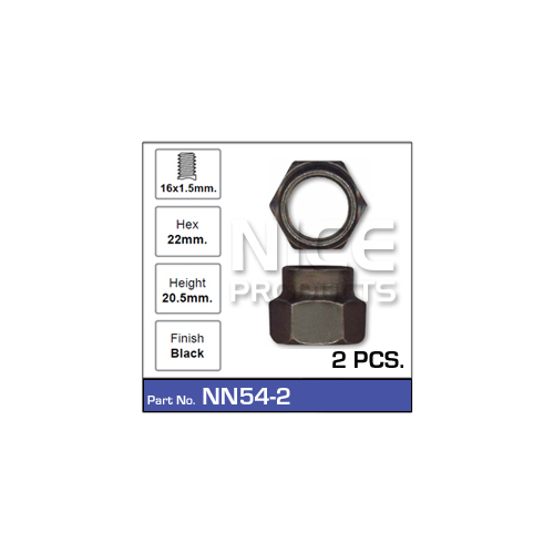 Nice  Hub Nuts (2 Pk)    NN54-2 NN54-2