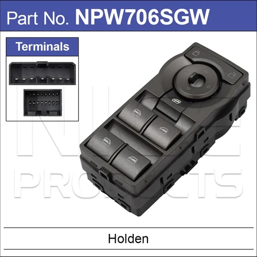Nice Power Window Master Switch Grey (1) NPW706SG