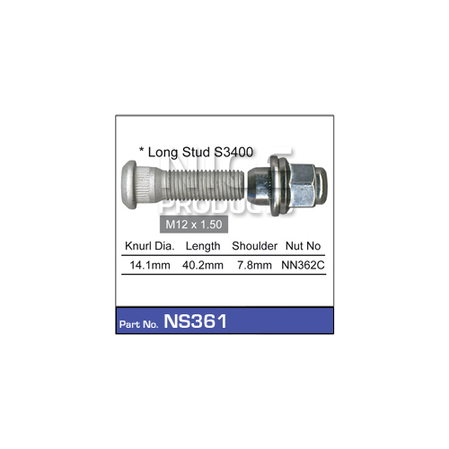 Nice  Wheel Stud & Nut (1)    NS361 NS361
