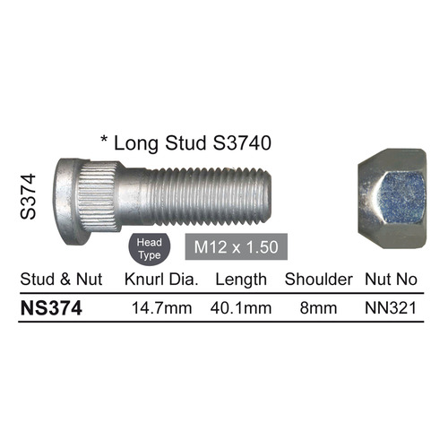 Nice  Wheel Stud & Nut (1)    NS374 NS374