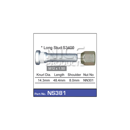 Nice  Wheel Stud & Nut (1)    NS381 NS381