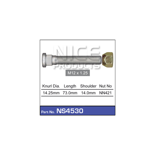 Nice  Long Wheel Stud & Nut (1)    NS4530 NS4530