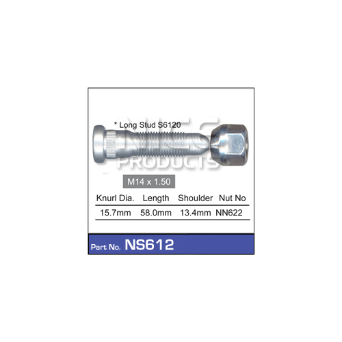 Nice  Wheel Stud & Nut (1)    NS612 NS612