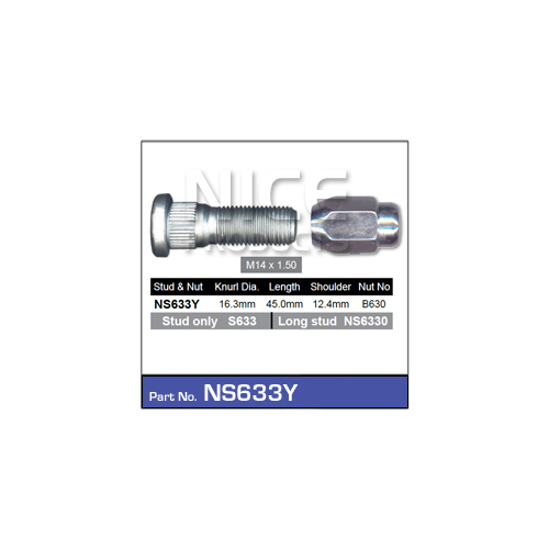Nice  Wheel Stud & Nut (1)    NS633Y NS633Y