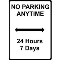 Metal Sign - "NO PARKING ANYTIME 24 Hours 7 Days"