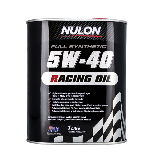 Nulon Full Synthetic Racing Engine Oil 1 Litre Can 5w40 NR5W40-1