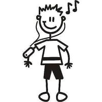Genuine My Family Sticker - Older Boy with iPod