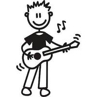 Genuine My Family Sticker - Older Boy Playing Guitar