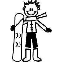 Genuine My Family Sticker - Older Boy with Snowboard