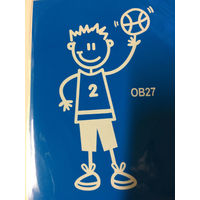 Genuine My Family Sticker - Older Boy with Basketball