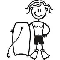 Genuine My Family Sticker - Older Boy with Boogie Board
