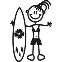 Genuine My Family Sticker - Older Girl with Surfboard