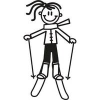 Genuine My Family Sticker - Older Girl Skiing