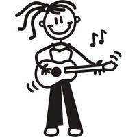 Genuine My Family Sticker - Older Girl Playing Guitar