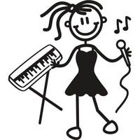 Genuine My Family Sticker - Older Girl With Keyboard and Microphone