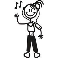 Genuine My Family Sticker - Older Girl With iPod