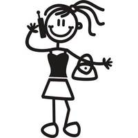 Genuine My Family Sticker - Older Girl With Handbag and Mobile Phone