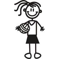 Genuine My Family Sticker - Older Girl With with Netball