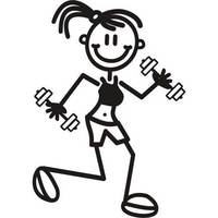 Genuine My Family Sticker - Older Girl Running with Weights