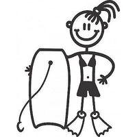 Genuine My Family Sticker - Older Girl with Boogie Board