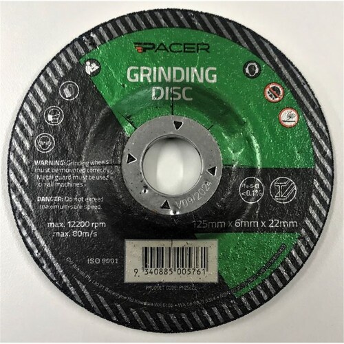 Pacer Grinding Disc - 125Mm X 6Mm X 22Mm P125622