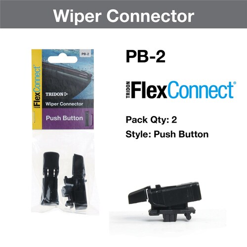 Tridon Wiper Blade Adapter Connector Push-Button (Pair) - 2Pk PB-2
