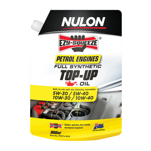 Nulon Ezy-squeeze Top-up Engine Oil Full Synthetic Petrol Engines 900ml PFSTU-900