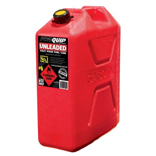 Pro Quip 20 Litre Fast Flow Plastic Fuel Jerry Can - Red Unleaded 20L 950