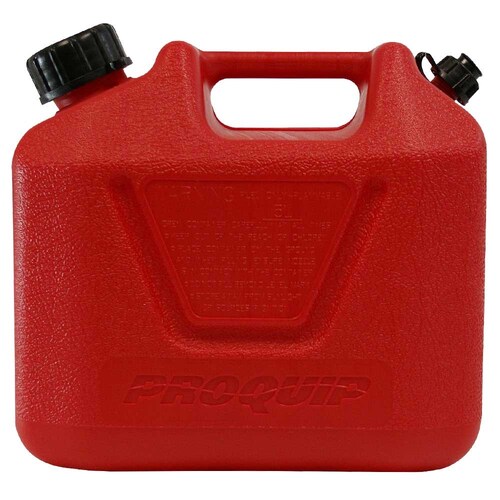 Pro Quip 5L Plastic Fast Pour Fuel Can - Unleaded Petrol Red 957