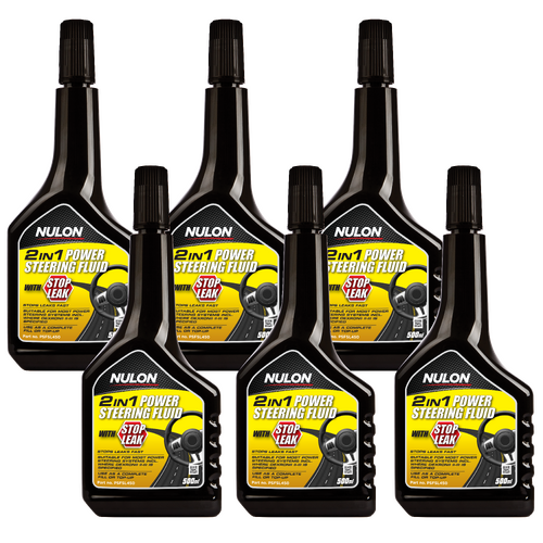 Nulon Power Steering Fluid With Stop Leak Box Of 6 X 450ml Bottles PSFSL450x6