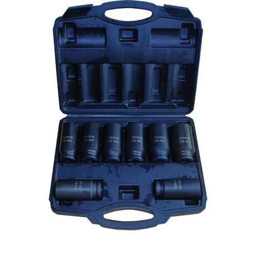 PK Tool 8 Piece 1/2 Dr 90mm 6pt Spindle Axle Nut Deep Impact Socket Set PT10395