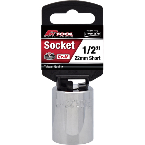 PKTool 1/2 Inch Dr 22mm Short Socket PT10622