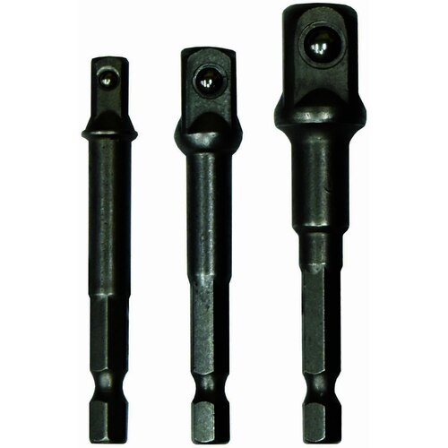 PK Tool Socket/drill Adaptor Set - 3pc 1/4, 3/8 & 1/2inch PT10800