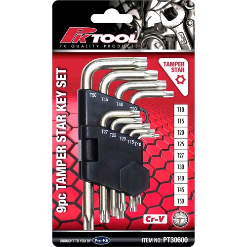PK Tool 9 Piece Tamper Proof Star Key Set PT30600