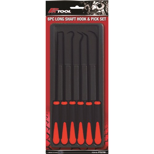 PK Tool Long Shaft Hook & Pick Set 6 Piece - 220Mm (8 1/2") PT52700