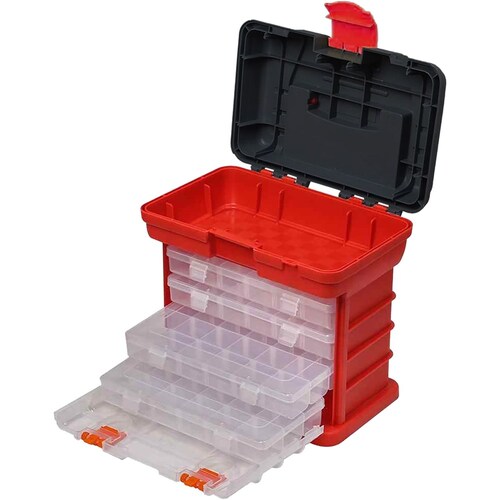 PK Tool Organiser Case With 97 Compartments And 4 Drawers PT80907