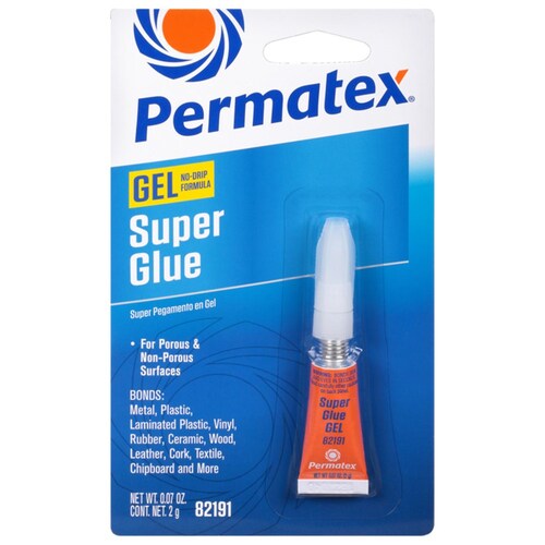 Permatex Super Glue Gel Tube Carded 2g - 82191