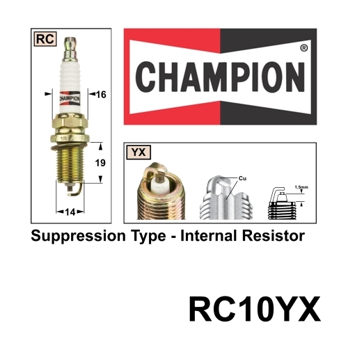 Champion  Gold Spark Plug (1)    RC10YX 