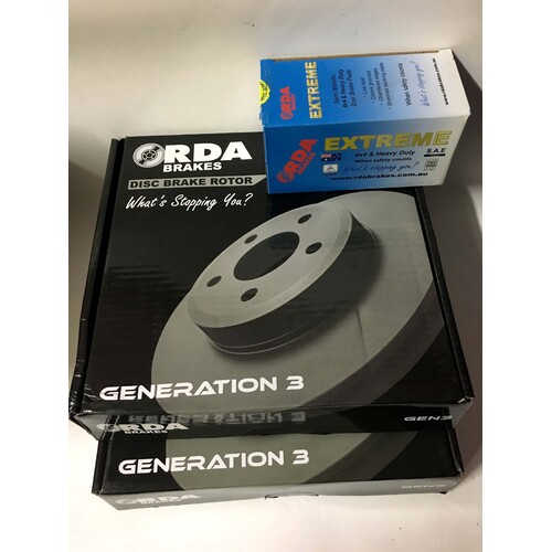 RDA Rear Brake Disc Rotors (pair) & Heavy Duty Brake Pads RDA410-RDX1278 RDA410 thumbnail