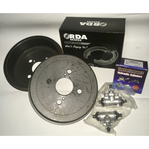 Rear RDA Brake Drums, Brake Shoes & Wheel Cylinders RDA6596 R1490 TJB3016 TJB3017 suits TOYOTA COROLLA AE 101 94-