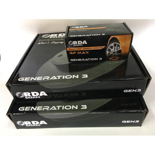 RDA Rear Brake Disc Rotors (pair) & Brake Pads RDA7498-RDB2001 thumbnail