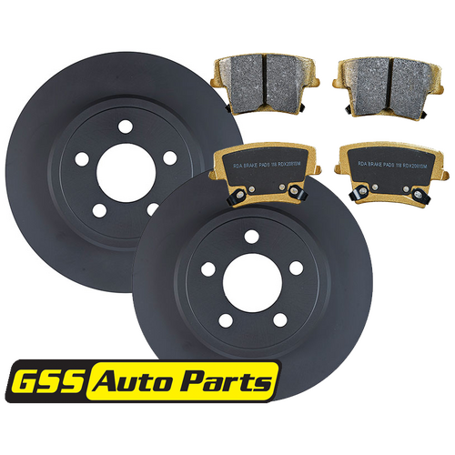 Rear Rda Brake Disc Rotors (pair) & Heavy Duty Brake Pads RDA7964-RDX2081 RDA7964