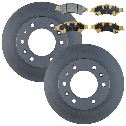 RDA Front Brake Disc Rotors (pair) & Heavy Duty Brake Pads RDA8250 RDX2202SM