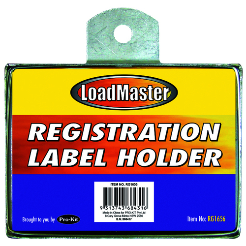 Loadmaster Rego Label Holder - Metal Rectangular @RG1656